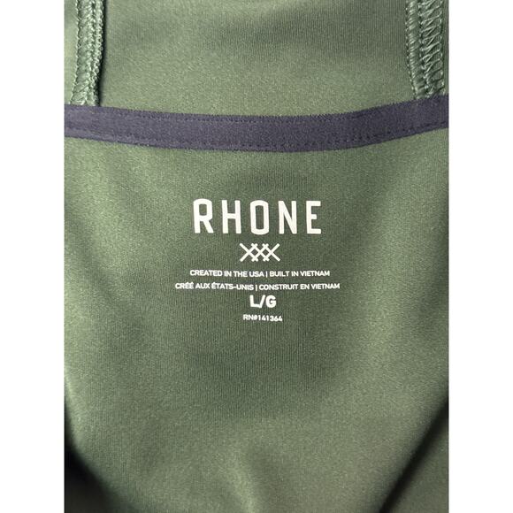 Rhone Hoodie Large Mens Warm Up Tech Green Full Zip - Picture 7 of 8